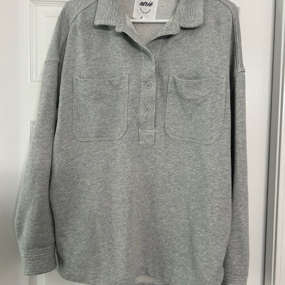 Aerie Popover Polo Sweatshirt, Small